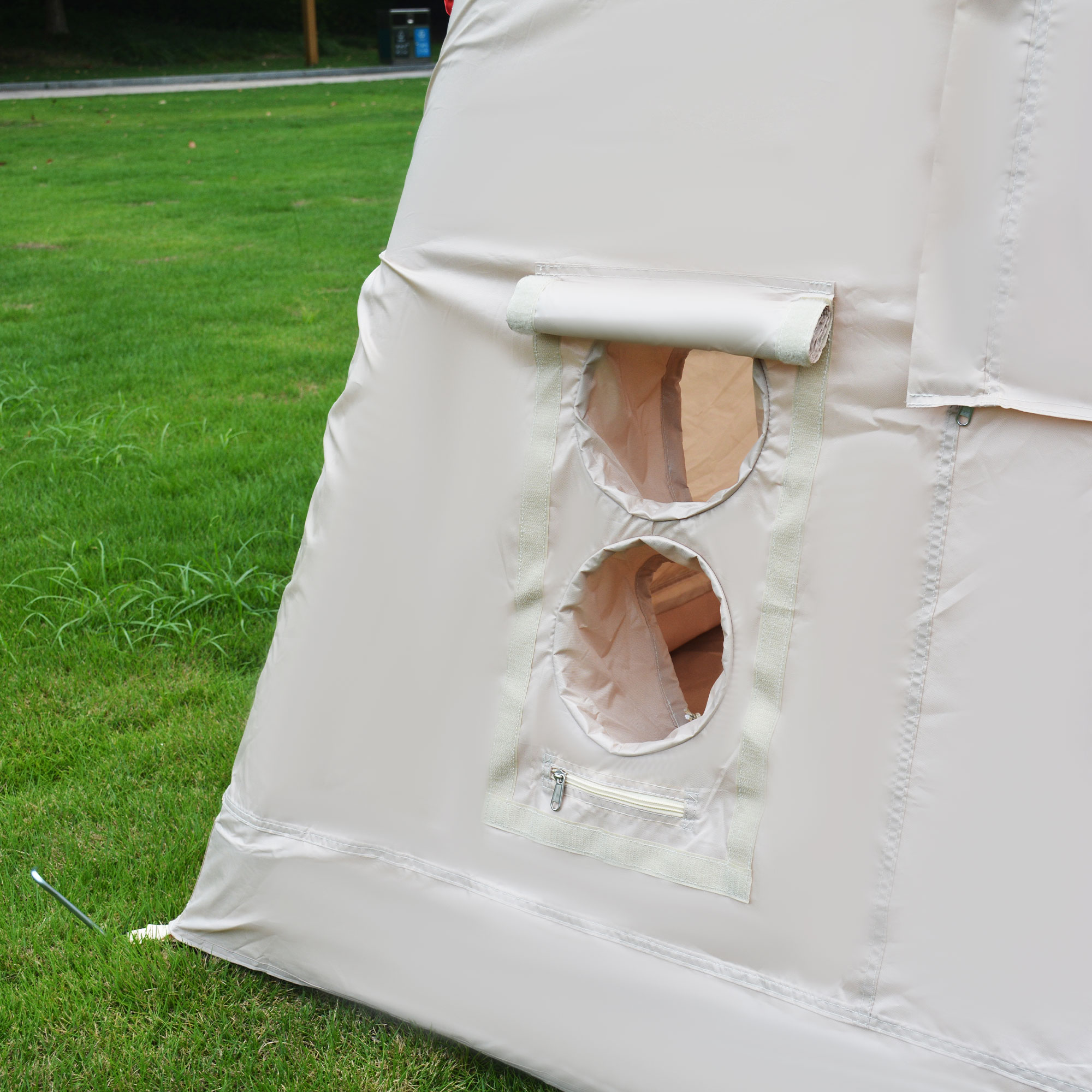 Inflatable Camping Tent With Canopy Waterproof Glamping Shelter_voghion.com